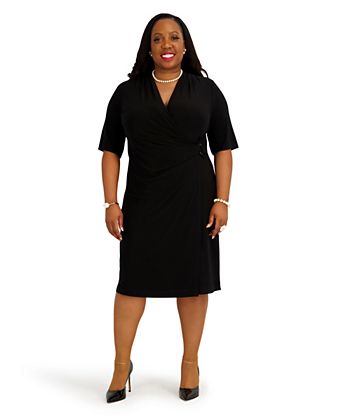 business dress for plus size women Talisea Womens Work Black V Neck Bell Sleeve Church Funeral Cocktail Semi Formal Pencil Dresses at Amazon Women's Clothing store Find Quality Products Plus Size Work Dresses |