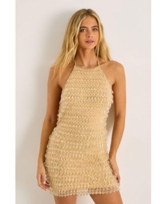 Women's Droplet Beaded Mini Dress