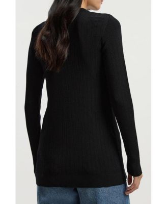 Women's Dome-Button Longline Knitted Cardigan