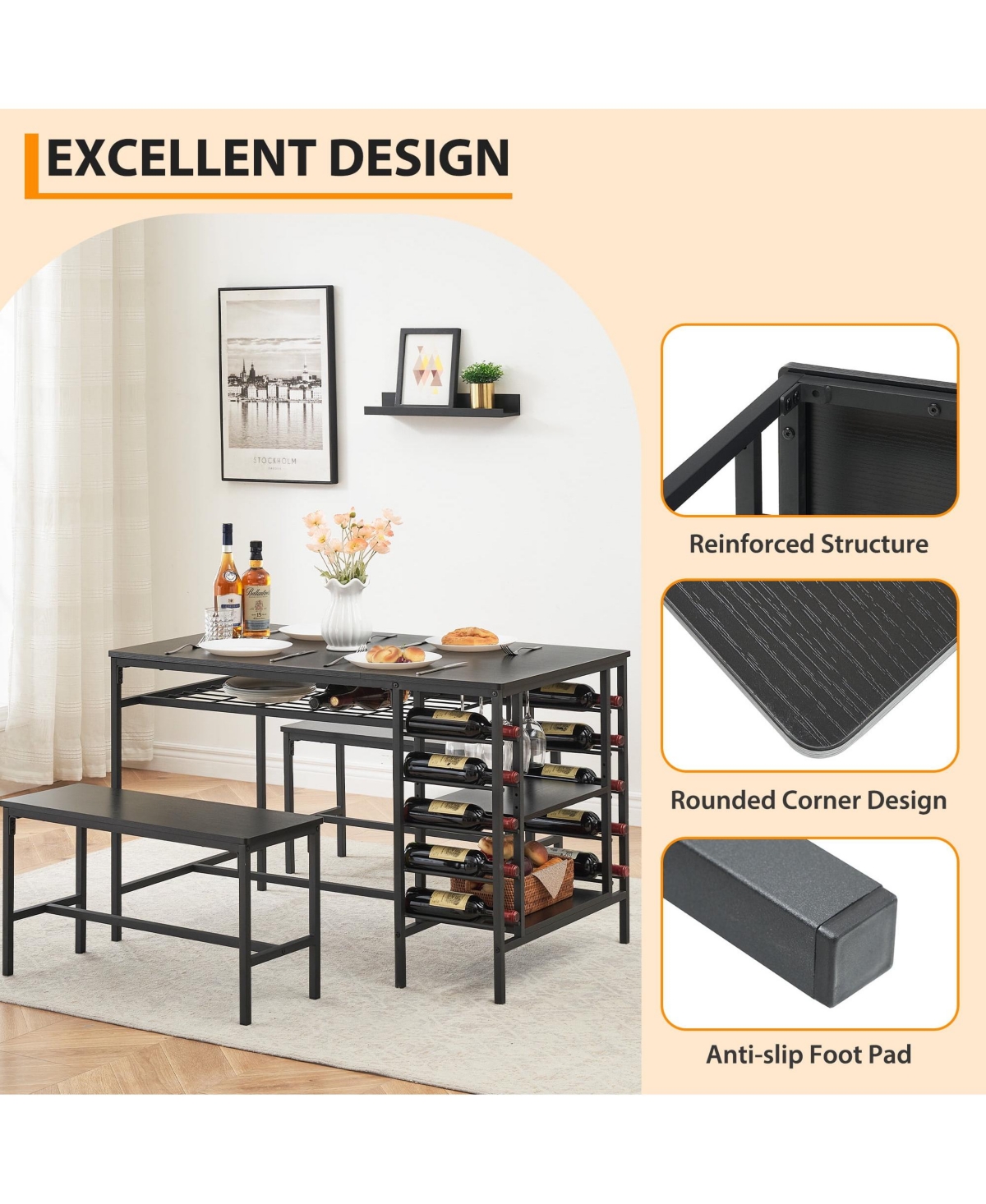 gaomon Dining Table Set for 4