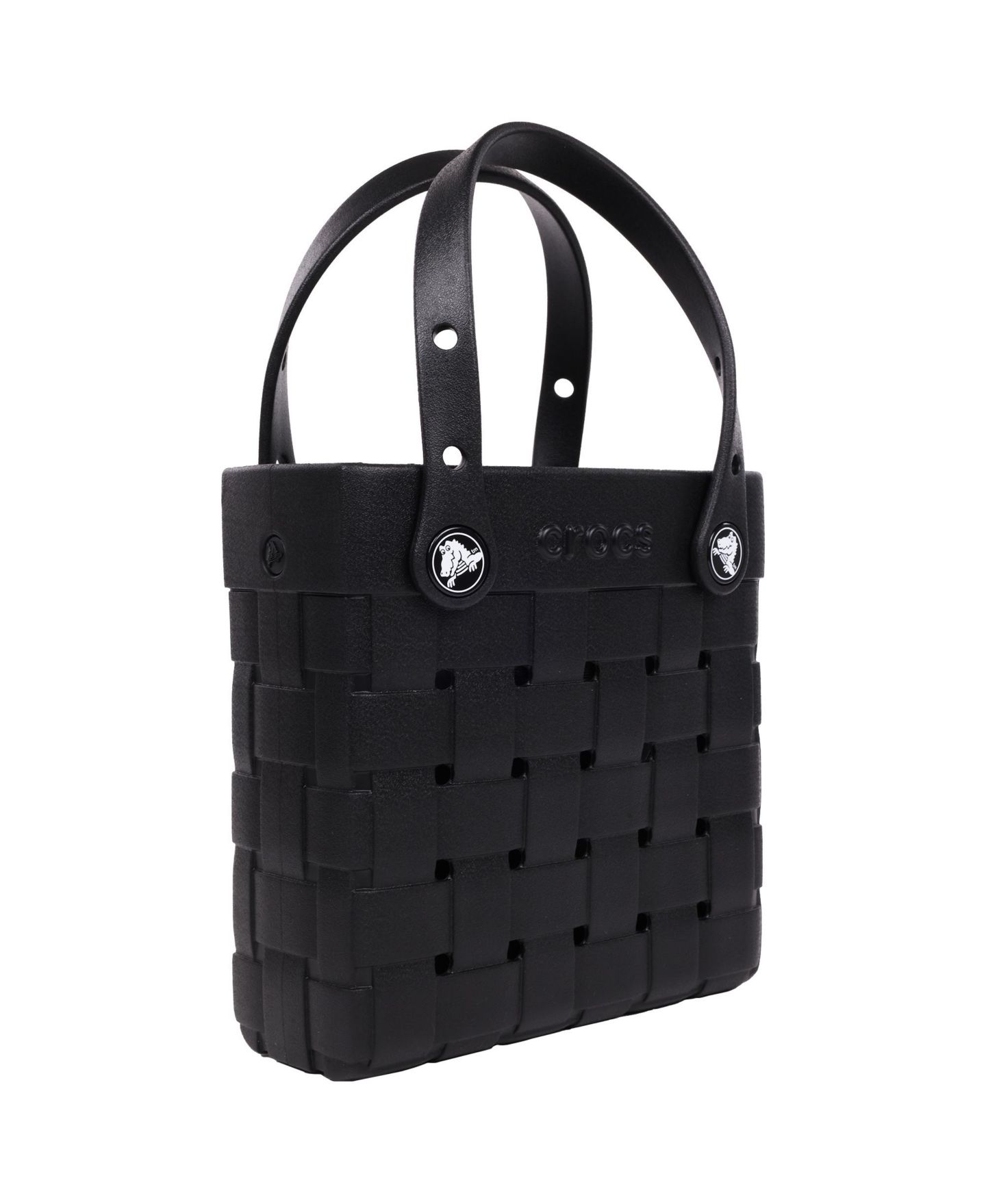 Женская сумка Crocs Small Woven Style Crocssbody Tote with Top Handles and removeable Crocssbody strap, цвет: Чёрный — фото 7