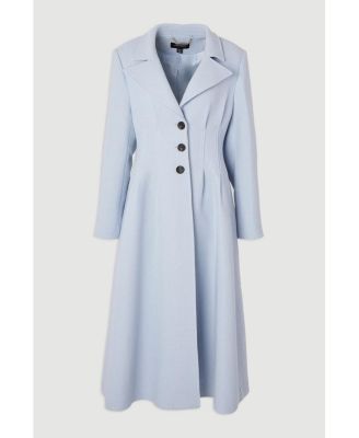 Women's Corset Detail Full Skirted Maxi Coat