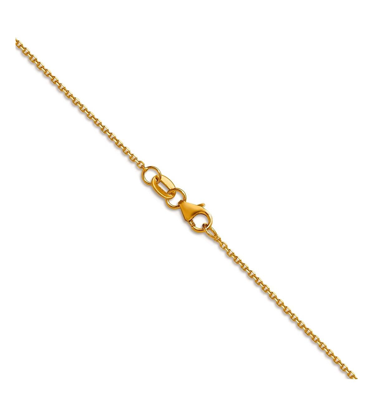 Curata Jewelry Solid 18k Gold Italian Sparkle-Cut 1.1mm Cable Chain Necklace