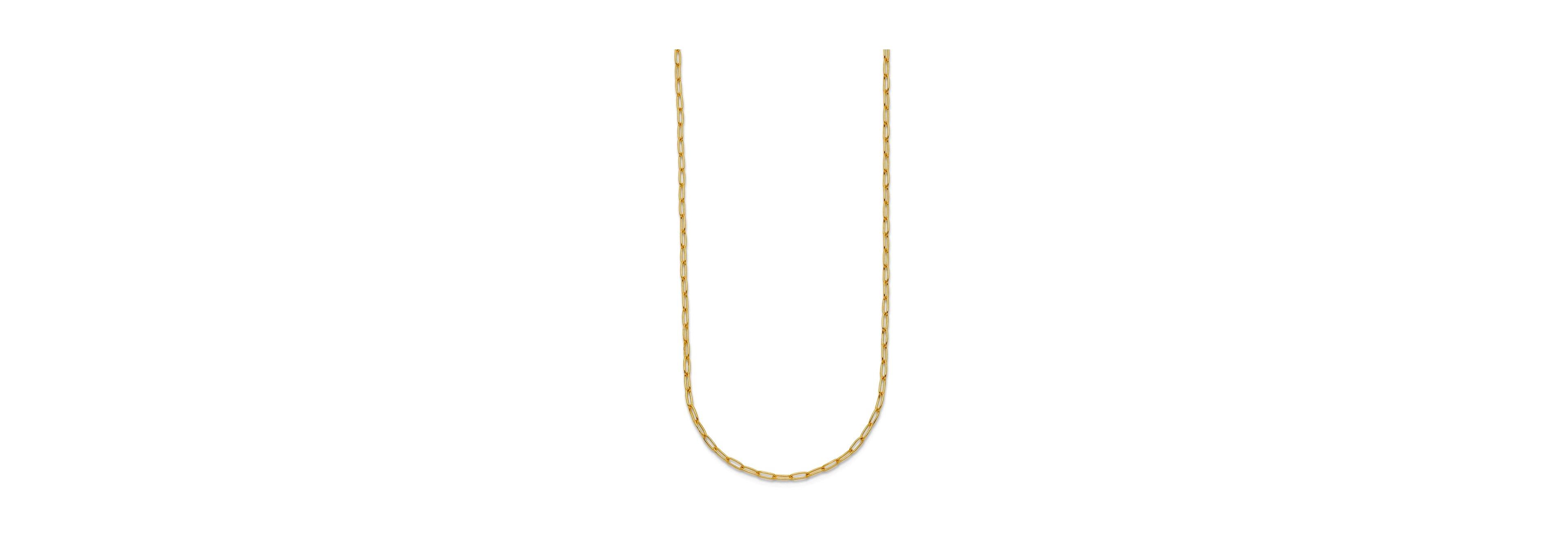 Curata Jewelry Solid 18k Yellow Gold Polished 1.4mm Oval Links Chain Necklace