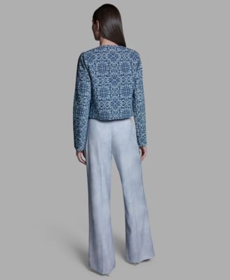 Women's Boxy Square Print Jacket