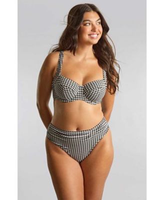 Women's Gingham High Cut Bikini Bottom