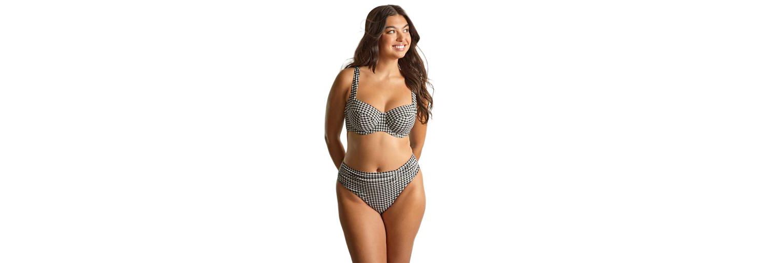Women's Gingham High Cut Bikini Bottom