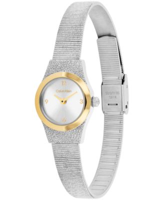 Women's CK Contemporary Silver Tone Stainless Steel Bracelet Gift Set Watch, 18mm