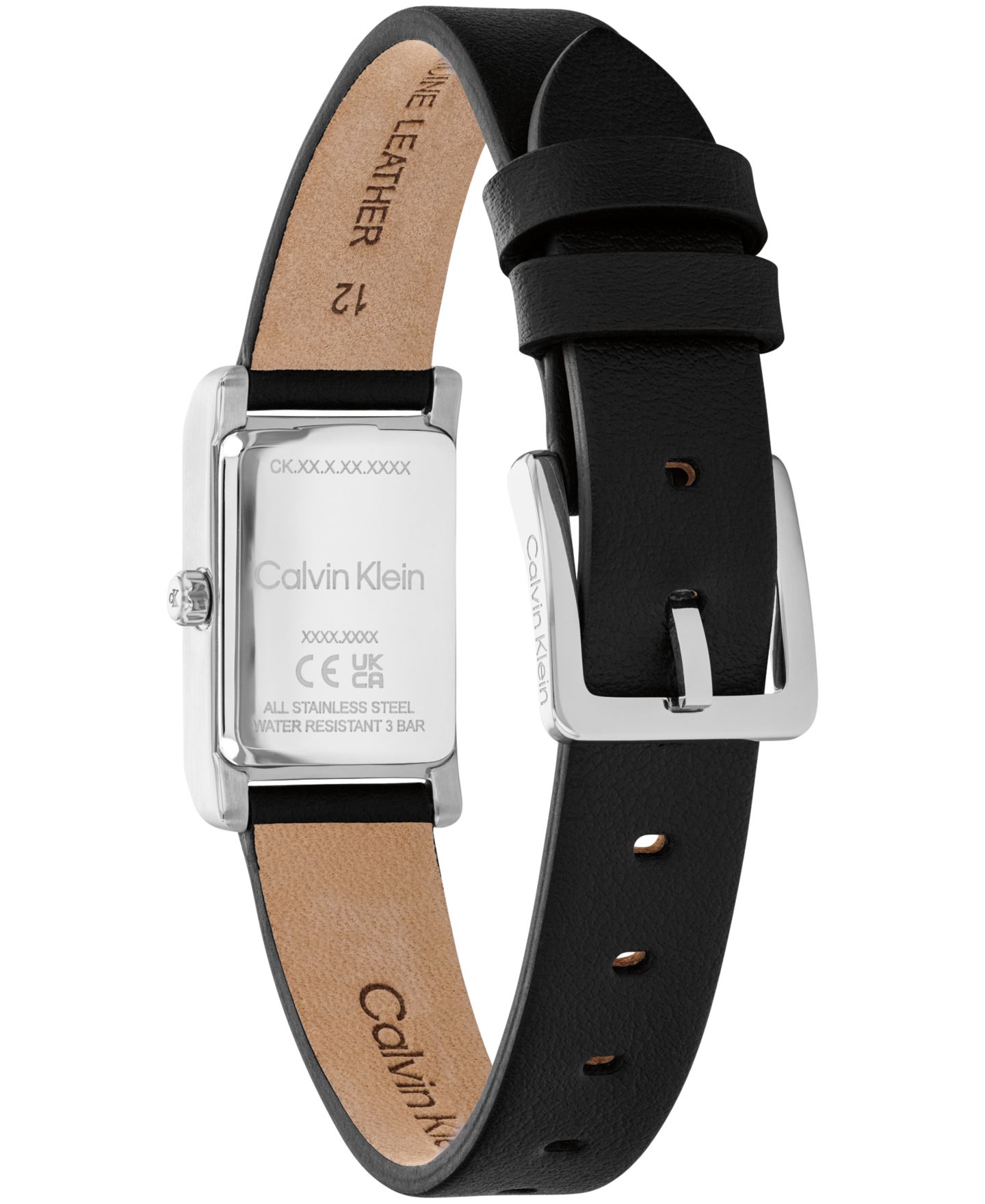 Женские часы Calvin Klein CK Light Black Leather Strap Watch, 16mm — фото 3