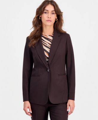 Women's Compression Notch-Collar Single Button Blazer