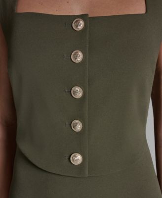 Women's Crepe Square Neck Two-Piece Dress