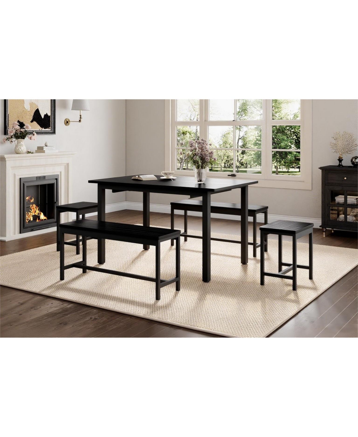 gaomon 5-Piece Extendable Dining Table Set for 4-8 People