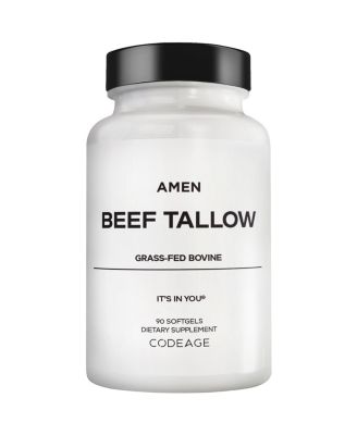 Beef Tallow, Grass-Fed Bovine Tallow Nutrients, Whole-Food Paleo, Skin Support, 90 Capsules