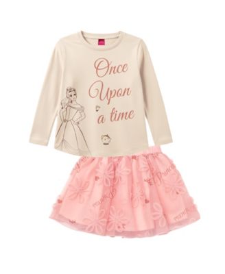 Girls' 2T-6X Long-Sleeve T-Shirt and Skirt, 2-Piece Set
