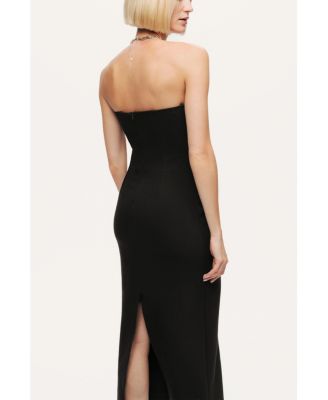 Women's Strapless Sweetheart Midi Pencil Dress