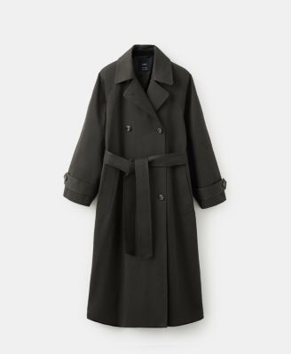Women's Long Double-Breasted Trench Coat