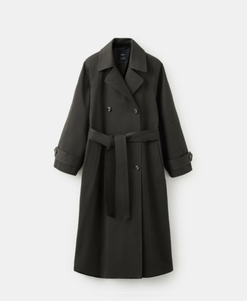 Женские куртки MANGO Long Double-Breasted Trench Coat