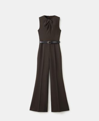 Women's Draped Detail Belt Jumpsuit