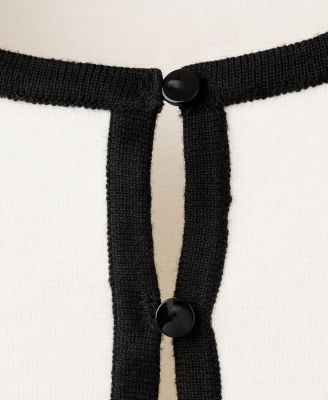 Women's Contrasting Ribbed Cardigan Sweater