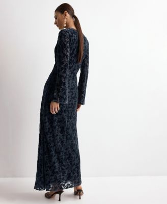 Women's Bell Sleeves Devore Dress