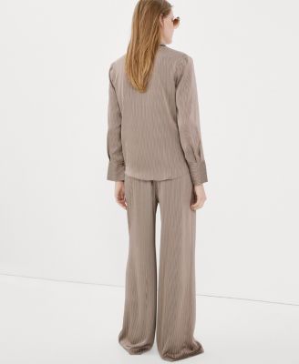 Women's Satin Striped Pants