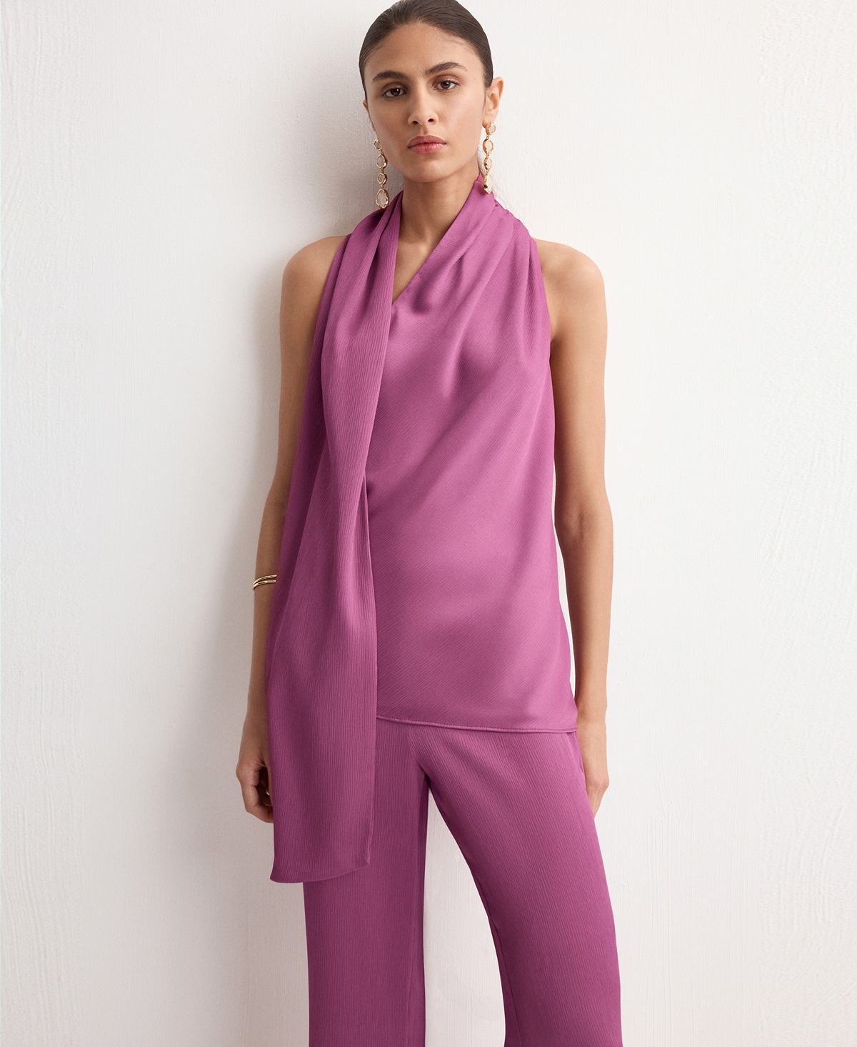 Mango Women's Satin Straight-Fit Pants