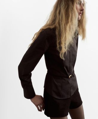 Women's Slim-Fit Poplin Shirt