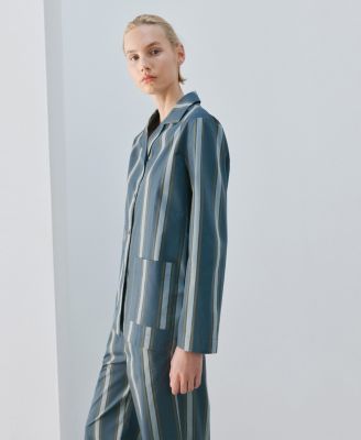 Women's Long Sleeve Striped Pajama Top