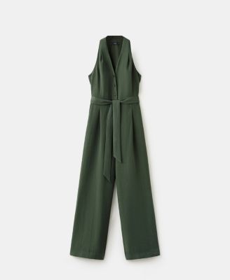 Women's Halter-Neck Belt Jumpsuit