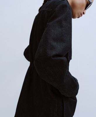 Women's Pockets Oversized Denim Barn Parka