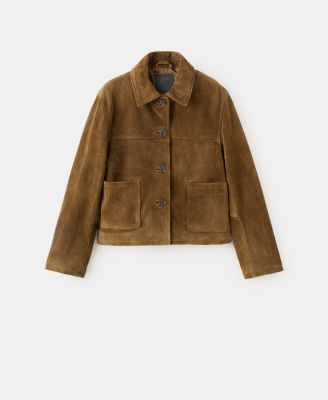 Women's Buttons Suede Leather Jacket