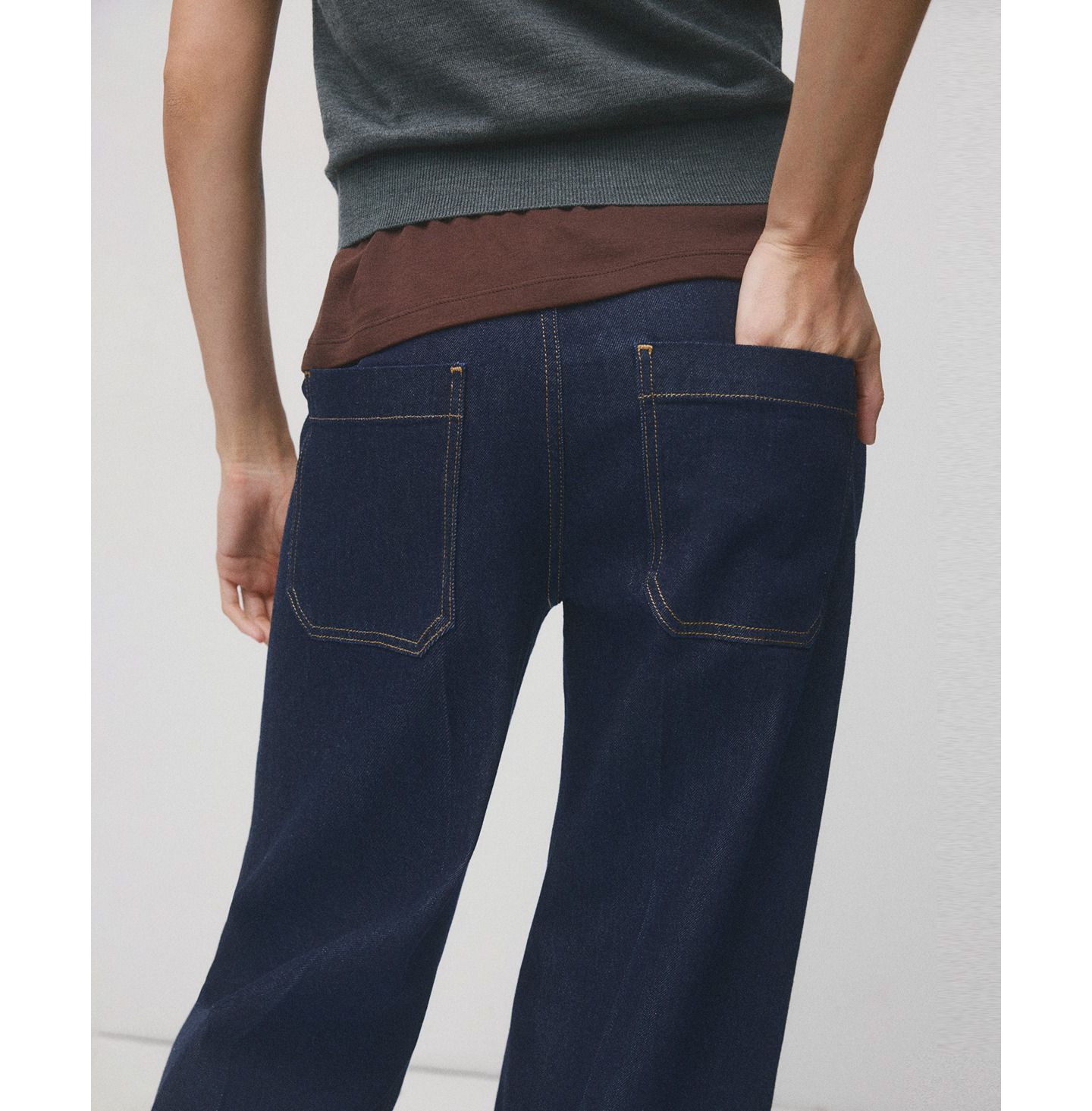 Женские джинсы MANGO Pockets Wide Leg Maternity, цвет: Синий — фото 4