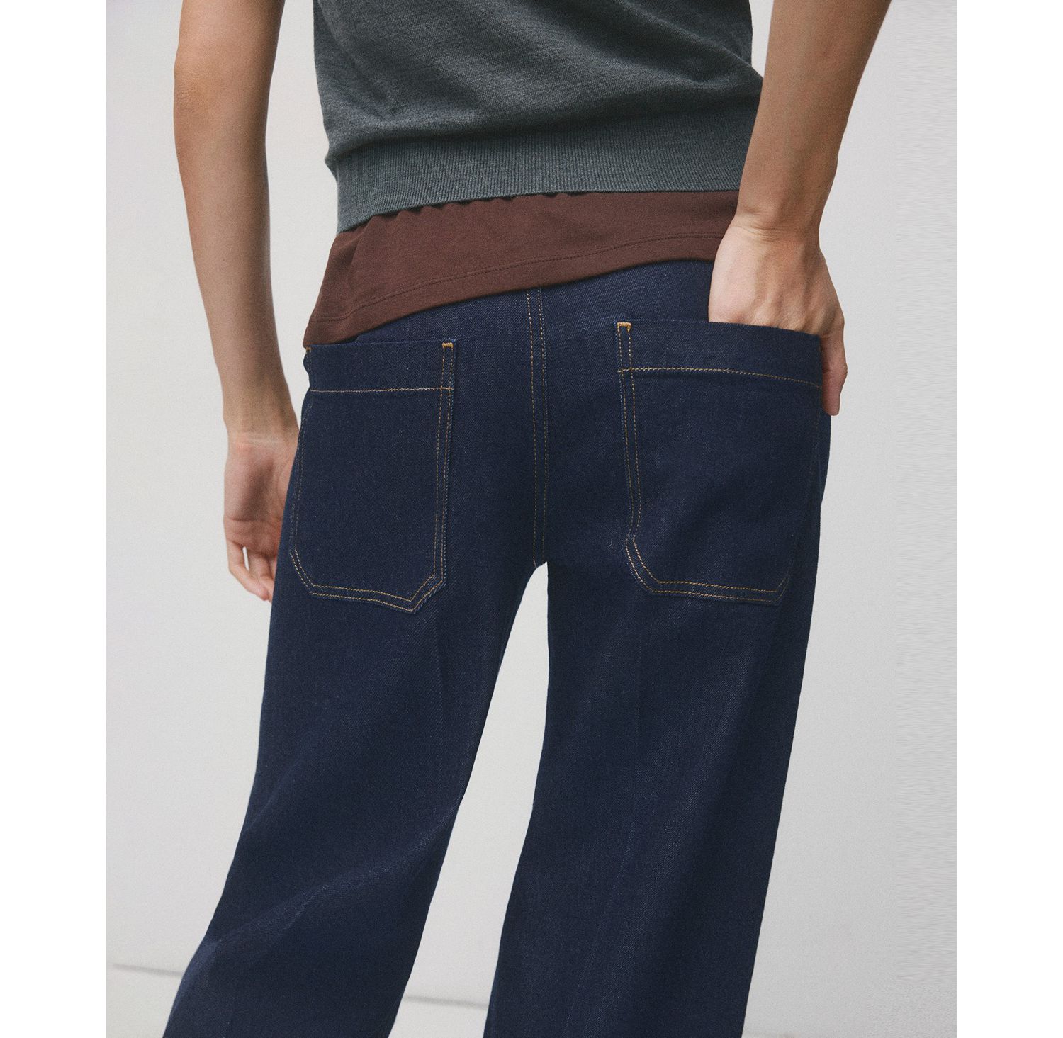 Women's Pockets Wide Leg Maternity Jeans