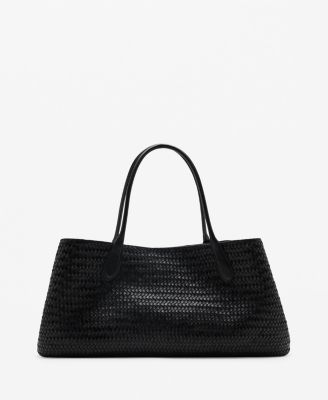 Women's Large Braided Leather Shoulder Bag