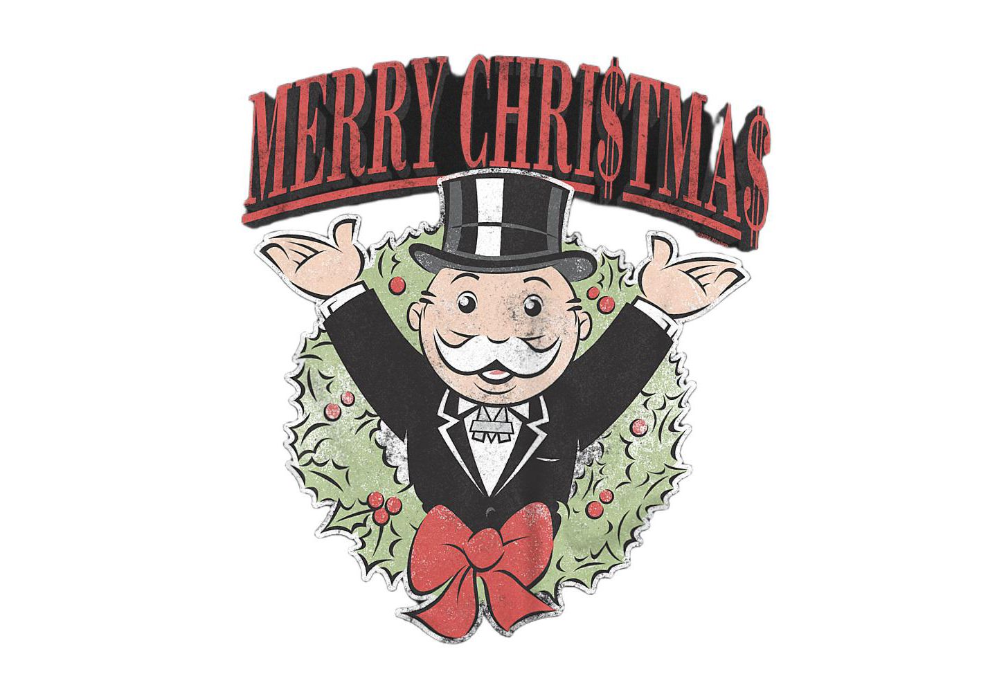 Мужская футболка Monopoly Man Merry Christmas, цвет: Чёрный — фото 3