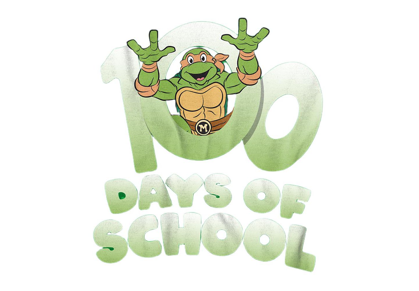 Мужская футболка Teenage Mutant Ninja Turtles 100 Days of School, цвет: Зелёный — фото 2
