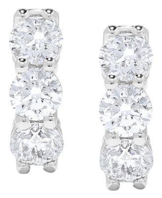 Diamond Huggie Earrings (2 ct. t.w.) in 14k White Gold