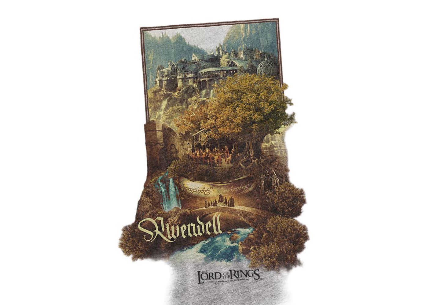 Мужская футболка Lord Of The Rings Epic Journey Rivendell, цвет: Меланжевый — фото 2