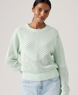 Women's Gaelle Long-Sleeve Crochet Pull-On Sweater