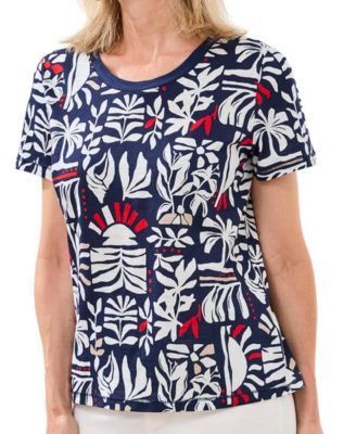 Women's Printed Crew Neck Top