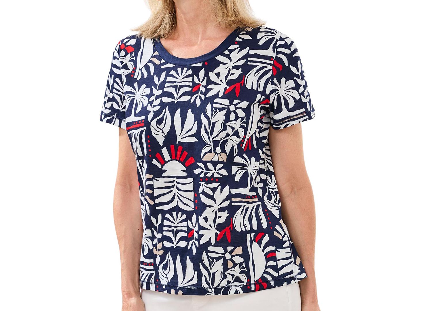 Women's Printed Crew Neck Top