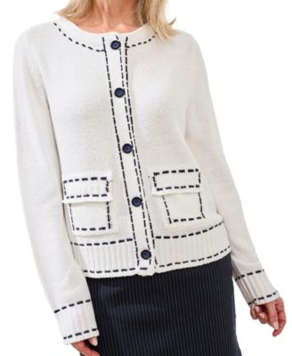 Women's Contrast Stitch Cardigan