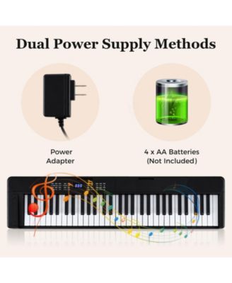 61-Key Foldable Full-Size Electronic Piano Keyboard with MIDI & Split Function, Portable for