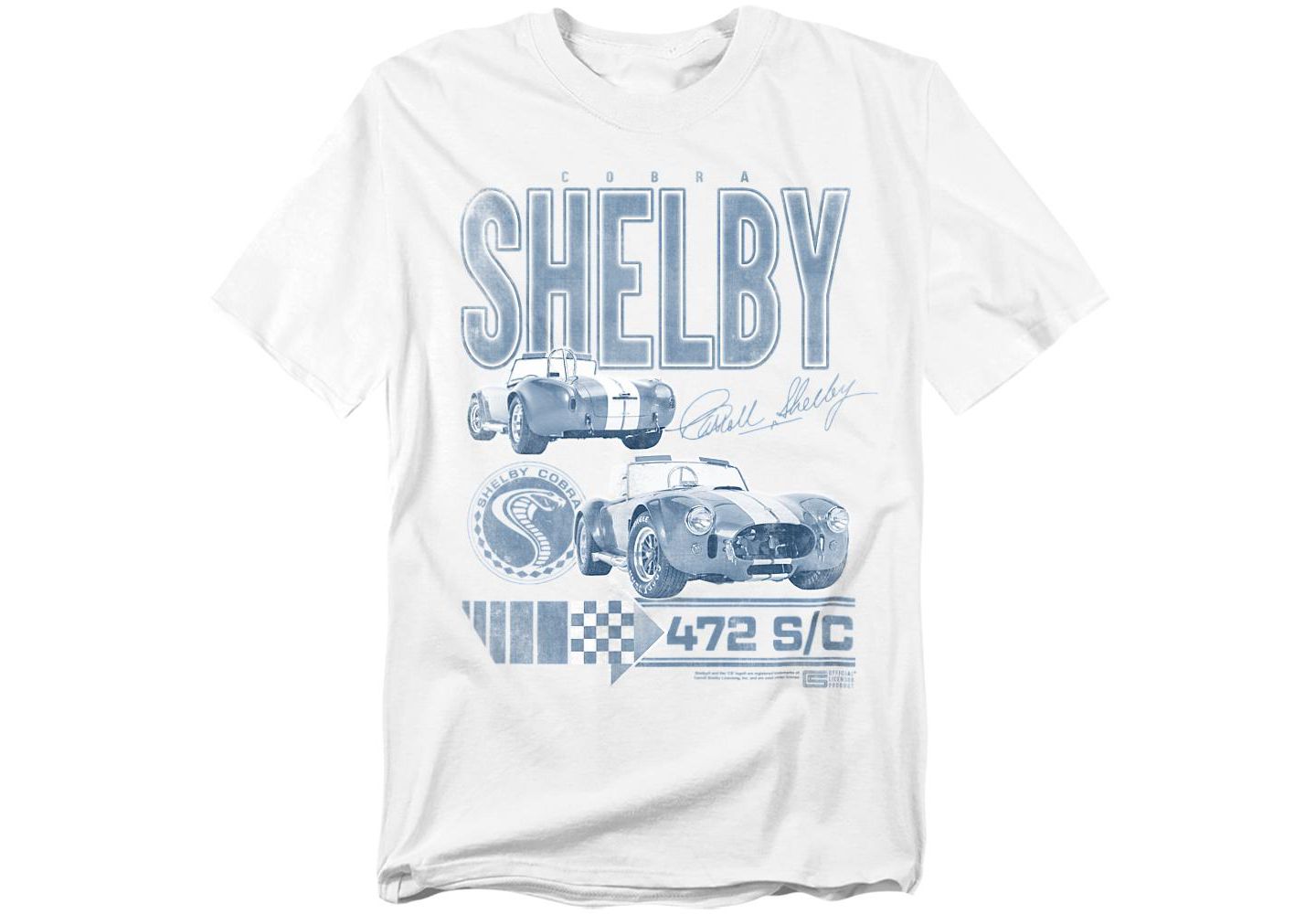 Мужская футболка Mustang Big & Tall Shelby Cobra Shelby Mono AD, цвет: Белый — фото 1