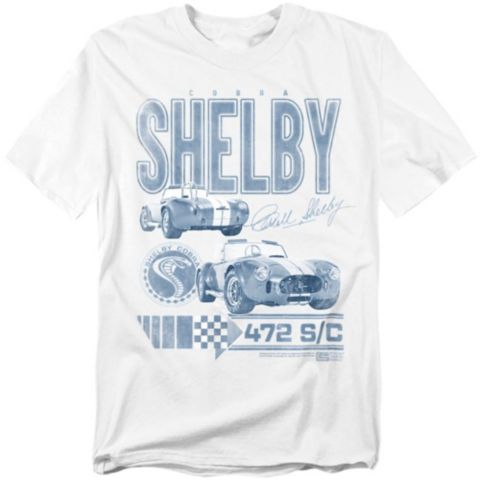 Мужская футболка Mustang Big & Tall Shelby Cobra Shelby Mono AD, цвет: Белый