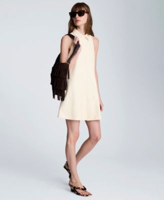 Women's Halter Collared Shirt Swing Dress