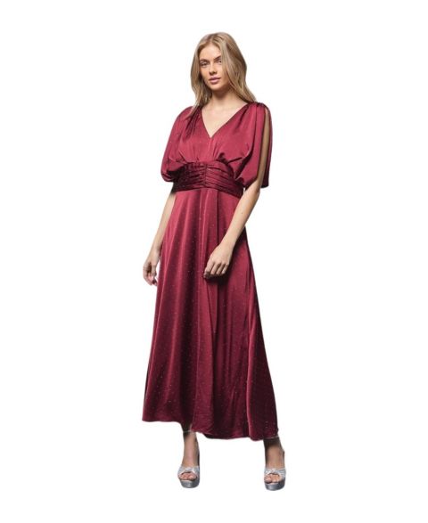 Женское платье Oasis Hotfix Detail Ruched Bodice Midi, цвет: Винный
