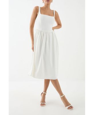 Women's Square Neck A Line Midi Dress