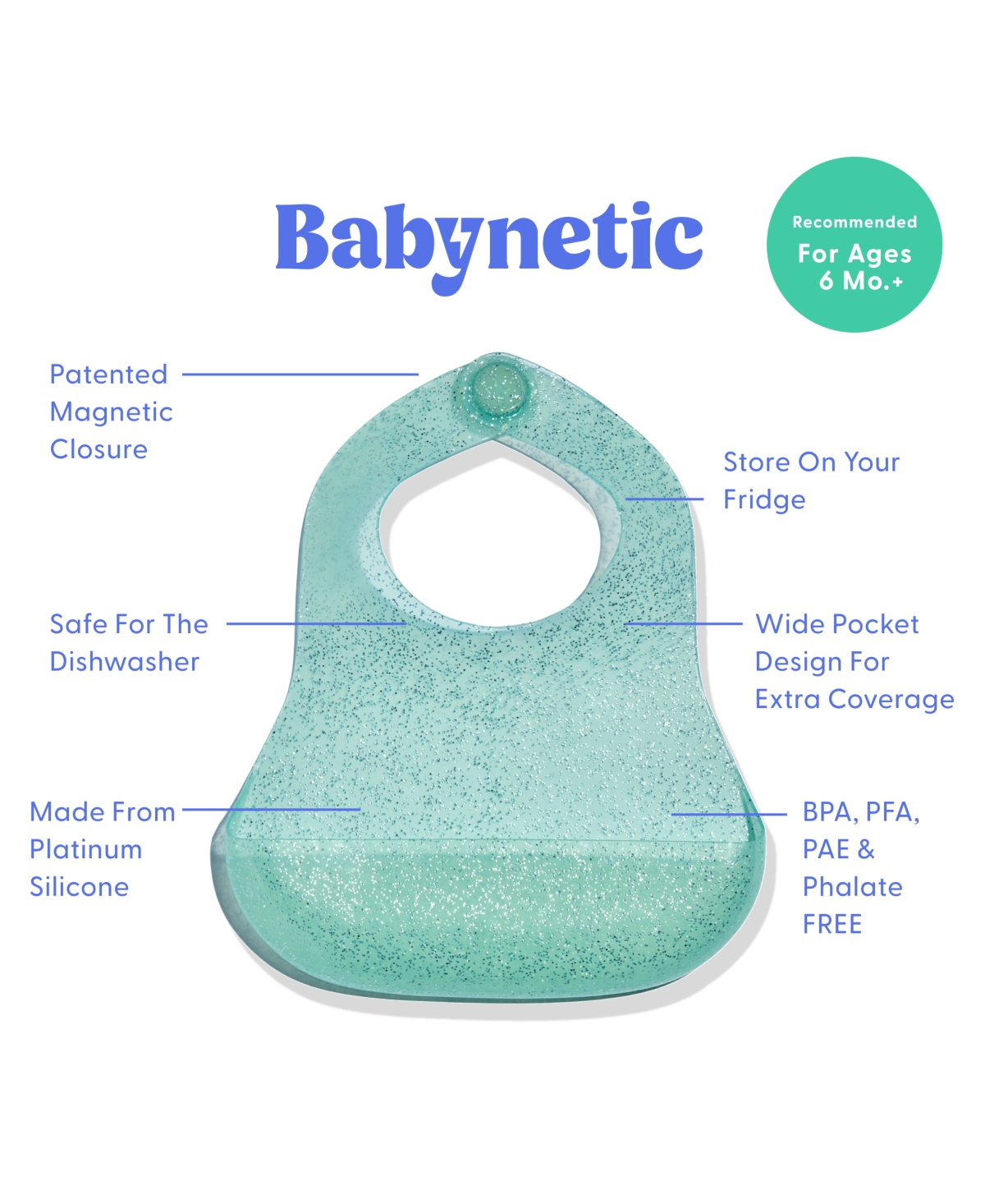 Babynetic Baby Jelly Magnetic Silicone Bib