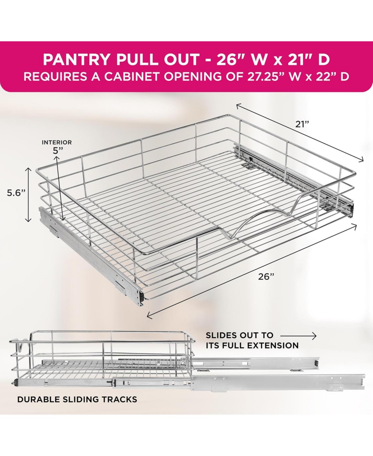 Florida Brands Pull Out Cabinet Organizer, Individual Sliding Drawers